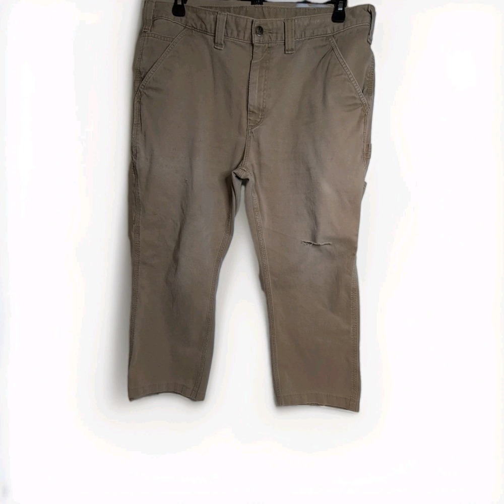 Carhartt Pants Mens 38x30 Tan B324-DKH Relaxed Fit Canvas Work Carpenter